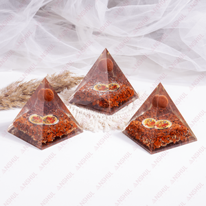 Pirámide de Cristal de Jaspe Rojo Orgone, la Más Vendida al por Mayor, con Globo para Meditación Positiva - Product Image 2