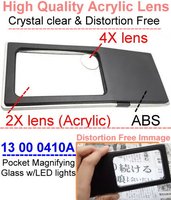 Pocket Magnifying Glass 2X/4X Magnification with 4 LED Light