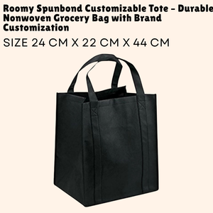 Sac d'épicerie non tissé durable fourre-tout personnalisable Spunbond spacieux avec personnalisation de la marque - Product Image 2