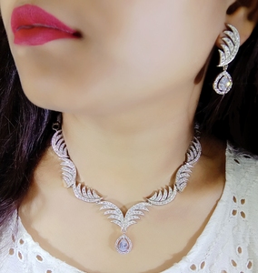 Latest Trending Handmade AD Stones Brass <b>Necklace</b> Set For Weddings Engagements Anniversaries Customise Jewellery - Product Image 4