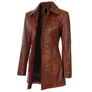 Nuevo diseño de abrigos de cuero cálidos de Invierno para mujer, abrigos de cuero real transpirables personalizados para mujer para damas - Product Image 5