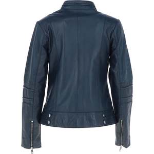 Women's Top Trending Custom Autumn <b>Winter</b> <b>Leather</b> <b>Jackets</b> Solid Turn Collar Design Full Sleeves Breathable Satin Lining - Product Image 3