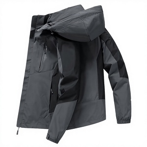 Chaqueta vaquera de invierno para hombre, estilo holgado, con logo frontal personalizado, detalles de cremallera y botones, cortavientos de lona. - Product Image 4