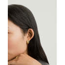 Aros de Brioche, Pendientes Huggie Modernos, Religiosos y Geométricos, Dorados, con Diamantes, Baño de Rodio y Oro, para Bodas - Product Image 3