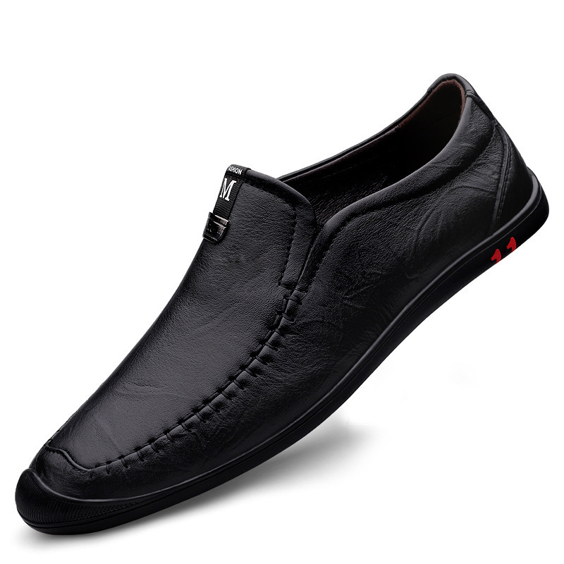 Men's Soft-Sole Leather Driving Shoes – Waterproof Business Casual Slip-Ons