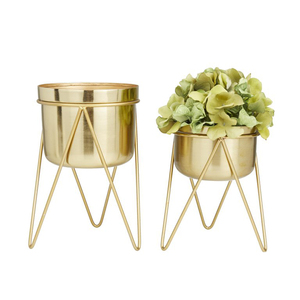Modern Metal Planter with Stand Stylish Iron Flower Pot for Indoor Outdoor Decoration Premium Gold Planter <b>Basket</b> Elegant Living - Product Image 6