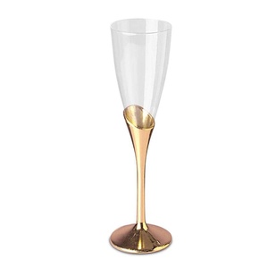 Luxury Acrylic for Champagne Flutes with Custom Logo Disposable or Reusable Luxury Metal Wine Goblet <b>Drinkware</b> - Product Image 1