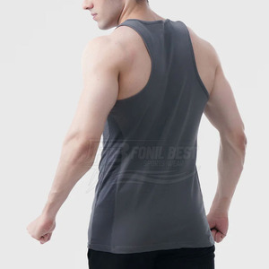 Vente directe usine FONIL BEST SPORTS WEAR – Débardeur de sport décontracté pour homme, 100 % coton respirant, haute qualité, tricoté 180g - Product Image 4