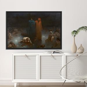 Printed Canvas Artwork: Dante and Virgil in Artistic Harmony,BLACK <b>FRAMED</b> CANVAS - Product Image 1