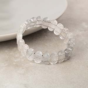 Bracciale in Quarzo Nuvoloso Naturale con Taglio Largo - Product Image 2