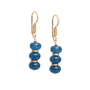 Pendientes colgantes de apatita de neón hechos a mano, ganchos chapados en oro con cuentas espaciadoras, joyería elegante de piedra natal - Product Image 3