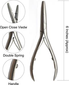 Pince professionnelle en acier inoxydable pour extensions de cheveux, instrument de beauté à embout plat pour pose et retrait, durable et réutilisable - Product Image 1