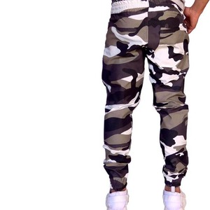 Jogger de cintura alta para hombre, venta al por mayor, estampado de camuflaje personalizado, sublimación, cordón, estilo informal, pantalones de hombre, rayas curvas rectas - Product Image 3