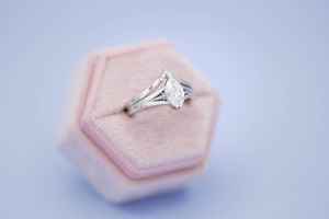 Anillo de Doble Banda con Corte Marquesa de Diamante Moissanite, Anillo de Boda Original de Plata 925 para Mujer, Joyería para Fiesta de Compromiso - Product Image 6