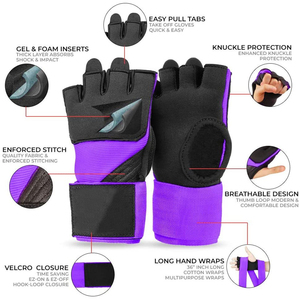 Directo de fábrica Cómodo entrenamiento profesional Boxeo Envolturas rápidas con logotipo personalizado Los mejores guantes de artes marciales - Product Image 3