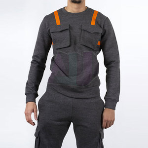 Ensemble de survêtement pour homme en tissu léger et respirant, avec un design uni décontracté pour un style streetwear hivernal élégant - Product Image 2