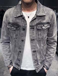 Stylish winter men denim <b>jacket</b> warm <b>fleece</b> <b>lining</b> oversized blue jean outerwear distressed vintage fashion coat casual - Product Image 3