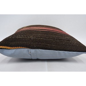 Brown Kilim Patchwork Wool Pillow Luxury <b>18x18</b> Inch Decorative Cushion Floral Vintage Print Woven Bedding Floor Portable - Product Image 5