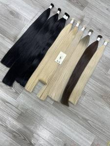 Trama de cabello humano a granel liso Natural Remy alineado con cutícula virgen de Vietnam de alta calidad disponible en tipo Flip-In - Product Image 2