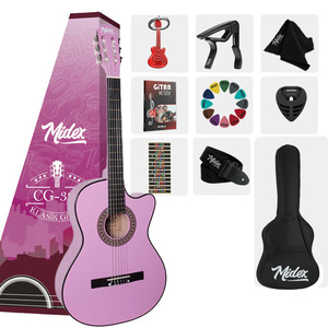 Guitarra Clásica Midex CG-390PU de 39 Pulgadas 4/4, Color Morado, Cutaway, Tapa de Abeto, Mástil de Sapele, Diapasón de Palisandro Indio, Acabado Brillante - Product Image 1