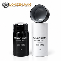 Contenant vide pour déodorant en stick 75g, double couvercle, remplissage par le bas, mécanisme rotatif, grande taille, emballage cosmétique en plastique noir et blanc