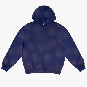 Nueva moda de algodón mezclado Boxy Fit Sun Fade Pullover sudaderas con capucha Kangaroo Pocket Street Fashion Sun Faded Hooded - Product Image 1