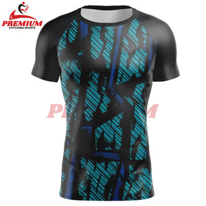 Custom Short Sleeve <b>Surf</b> Logo Mma Bjj Compression Shirt Sublimated Jiu Jitsu Rashguards Design Your Own Custom Rash Guard - Product Image 3