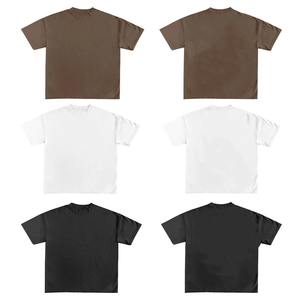 T-shirts Oversize Homme en Coton/Fibre de Bambou 180 GSM Jersey Col Rond Imprimé en Relief Personnalisé Respirant Teint en Pièce - Product Image 1