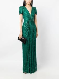 เดรสทรงนางเงือกสุดเซ็กซี่สำหรับผู้ใหญ่ชุดเดรสแขนยาวคอวีปักลายตัดยาวถึงพื้นประดับด้วยลูกปัดมุกด้านหน้า - Product Image 3