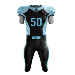 Uniforme de fútbol americano personalizado OEM transpirable 100% poliéster Jersey Transferencia de Calor impreso de talla grande diseñe su propio personalizado - Product Image 2