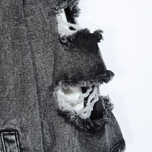 Veste en jean boyfriend délavée surdimensionnée en coton pour homme en gros - Product Image 5