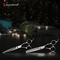 Pour Razorline professionnel barbier ciseaux de coiffure ensemble ergonomique en acier inoxydable coupe de cheveux amincissement cisailles Kit pointu