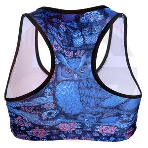 Latest Design Fashion Woman Owl and Flower <b>Sport</b> Printing <b>Bra</b> Ladies Soft Comfortable Sublimation <b>Bra</b> - Product Image 2