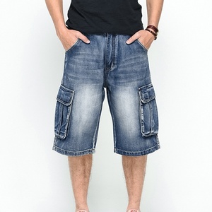 Short de gymnastique pour hommes OEM de haute qualité 100% coton denim lavé respirant taille basse anti-rides élégant logo de la rue haute cordon de serrage - Product Image 3