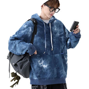 Sweat à capuche Gsm épais sans ficelle personnalisé hommes basiques coton mélangé surdimensionné blanc acide Vintage lavé à l'acide à capuche - Product Image 2