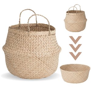 Nouveau panier de rangement écologique très vendu panier d'herbe de mer fait à la main élégant pour la maison stockage de cuisine utilisation basse quantité minimale de commande - Product Image 3