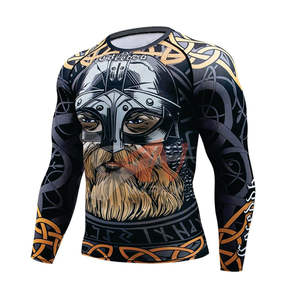 High Quality Custom Design <b>Compression</b> Gym <b>Shirts</b> Surfing <b>Long</b> <b>Sleeve</b> UV BJJ Spandex Rashguard MMA Sublimated Mens Rash Guard - Product Image 2