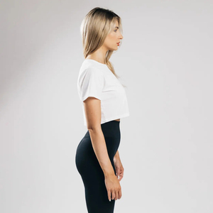 Top corto de alta calidad para mujer, camisetas de secado rápido, Material de algodón 100%, ropa de calle transpirable ligera, logotipo personalizado OEM - Product Image 2