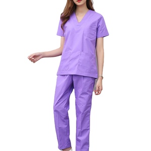 <b>Plus</b> <b>Size</b> Women's Medical <b>Scrubs</b> Sets Stretchy Fabric Top Pants Comfortable Spandex Material for Doctors Hospital Uniforms - Product Image 3