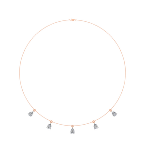 Collar de compromiso de lujo con diamante cultivado en laboratorio, cadena de tenis de oro macizo de 14k, corte pera para mujer, certificado IGI - Product Image 1