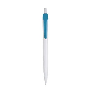 Personalized White <b>Snap</b> Pen with Colored <b>Clip</b> Promotional Customized Gadgets - Product Image 1