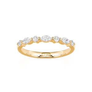 Jeulia Moissanite Alternating Round and Marquise Cut Sterling <b>Silver</b> <b>Band</b> <b>Ring</b> - Product Image 3