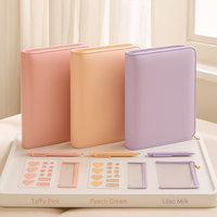 LABON Classeur de budget en cuir PU rose avec autocollants et pochette pour le suivi des factures d'épargne et l'organisation des finances personnelles