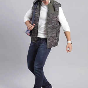 Veste en Tissu pour Hommes de Grande Taille Personnalisée en Toile Imperméable Décontracté Hiver Sans Manches Design Bulle - Product Image 5