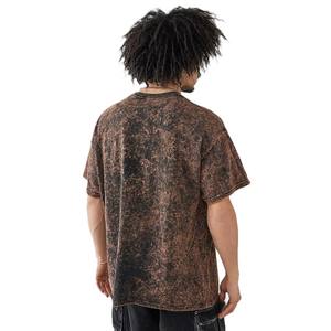 เสื้อยืดผ้าฝ้าย100% โอเวอร์ไซส์สำหรับผู้ชายผ้าคอตตอนซักแบบวินเทจกำหนดได้เอง - Product Image 4