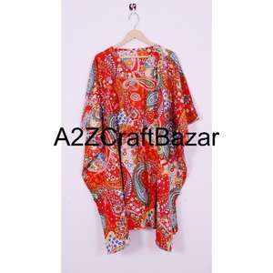 Handmade Pure Cotton Midi Bodycon <b>Kaftan</b> <b>Dress</b> <b>Women</b> Boho Floral Print Beach Wear Spring Summer Soft Breathable Comfort Casual - Product Image 6