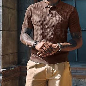 Polos de punto hechos en el mejor material Personalice su propio diseño Polo de punto de nuevo estilo - Product Image 4