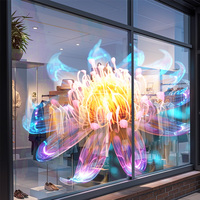 Pantalla de vídeo LED 3D invisible para ventana de tienda minorista Pantalla de película flexible con animación a simple vista Fácil Instalación en vidrio