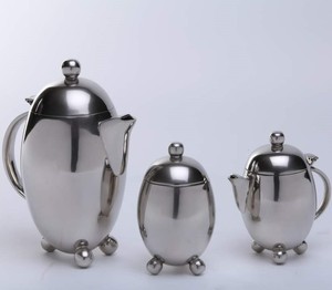 Juego de té y café de latón para el hogar, utensilios de cocina decorativos para hotel, color plata, diseño moderno, juego de té y café de latón - Product Image 6