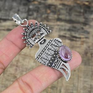 Bijoux en argent sterling 925 avec pendentif style bohème, améthyste, pierre précieuse, tendance, pour femme, cadeau pour elle - Product Image 4